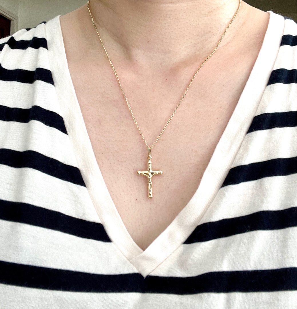 750 Gold Cross Necklace 10190 Women s Fashion Jewelry