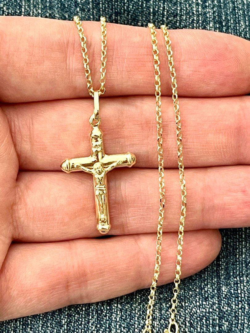750 Gold Cross Necklace 10190 Women s Fashion Jewelry