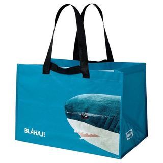 🆕️ IKEA 71L Large Blue Shark Shopping Tote Bag