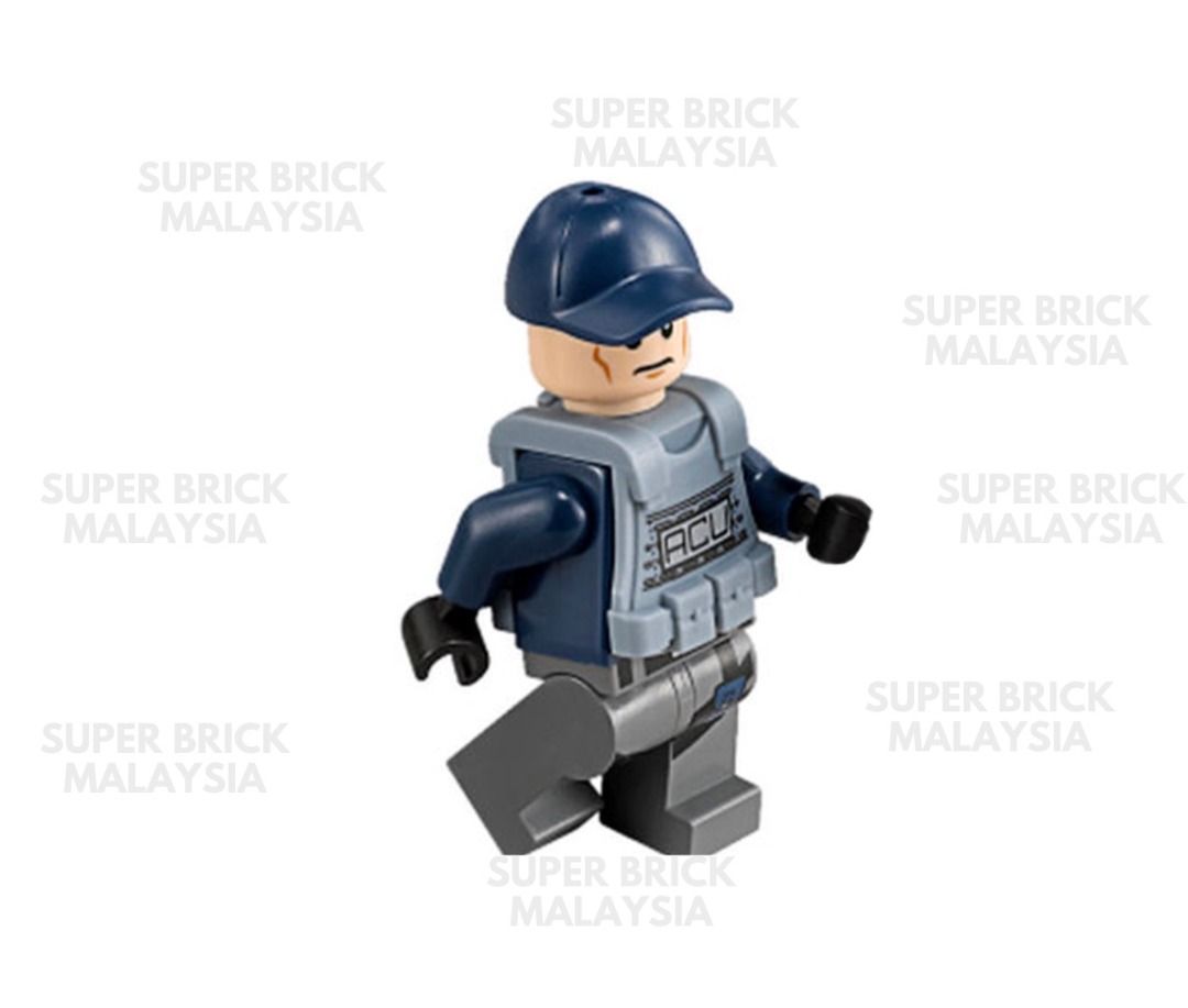 ACU Trooper JW 010 Male Dark Blue Cap Light Nougat Head Sand Blue Body Armor Vest LEGO JURASSIC WORLD MINIFIGURE 100 Original LEGO Hobbies Toys Toys Games on Carousell