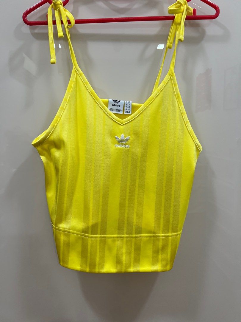 Adidas yellow crop top discount