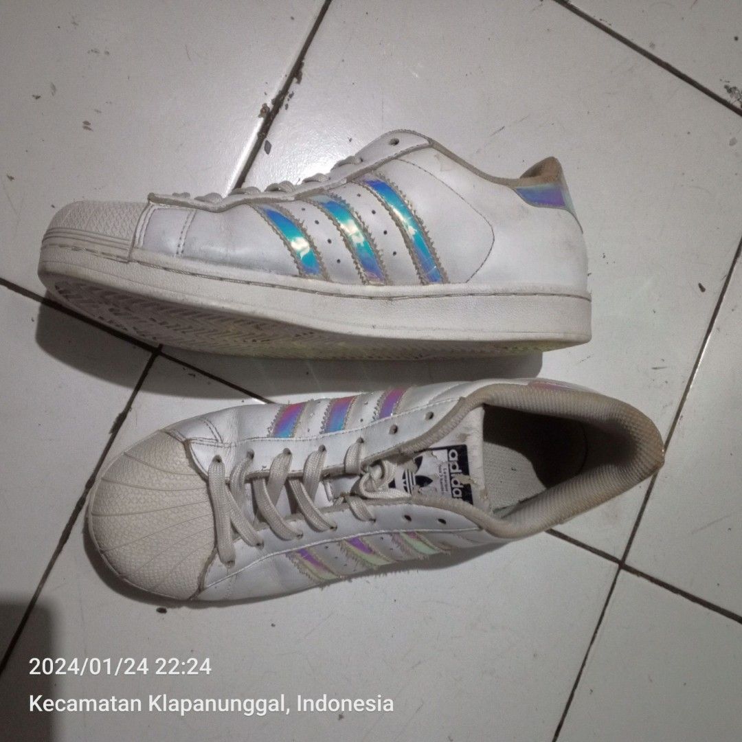 Adidas superstar j metallic silver discount