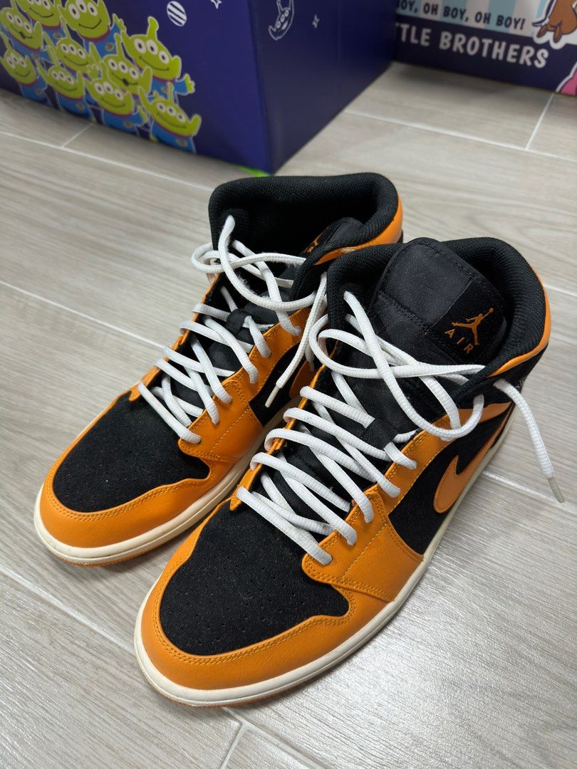 Air Jordan 1 Mid Black Orange Peel Carousell