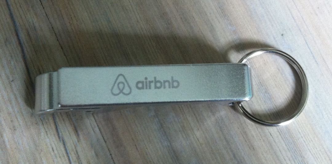 Airbnb logo metal silver bottle opener keychain