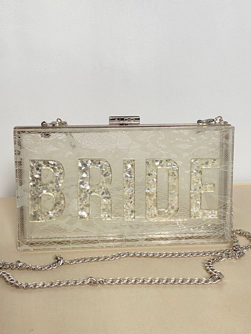 ALDO LILLOOET BRIDE CLEAR ACRYLIC CLUTCH BAG