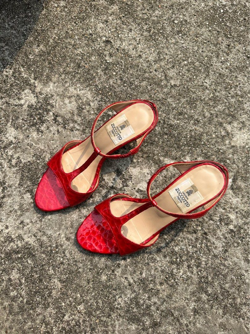 Red animal print heels hotsell