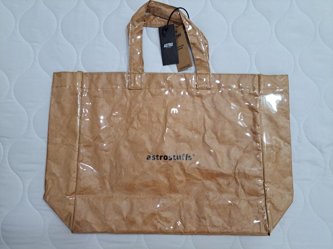 ASTRO STUFFS Logo Paper Tote Bag Small Brown, Hobbies & Toys 