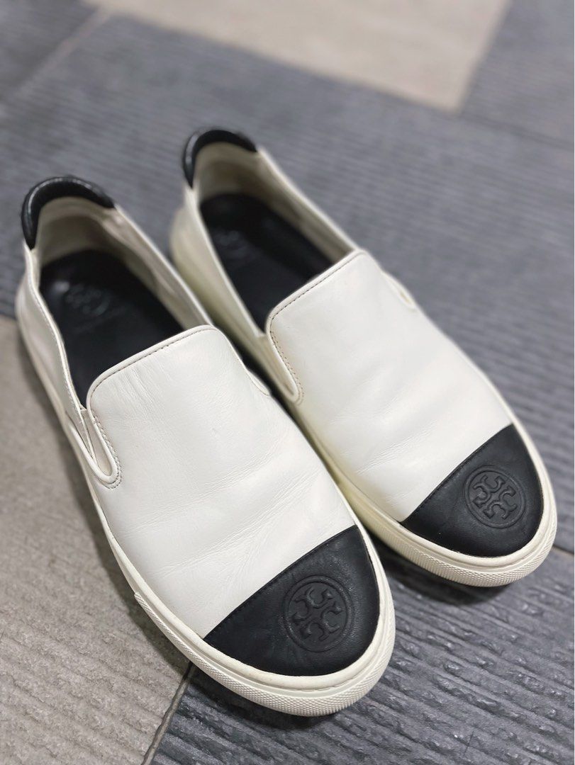 AUTHENTIC TORY BURCH CALF LEATHER Color Block Slip on Sneaker