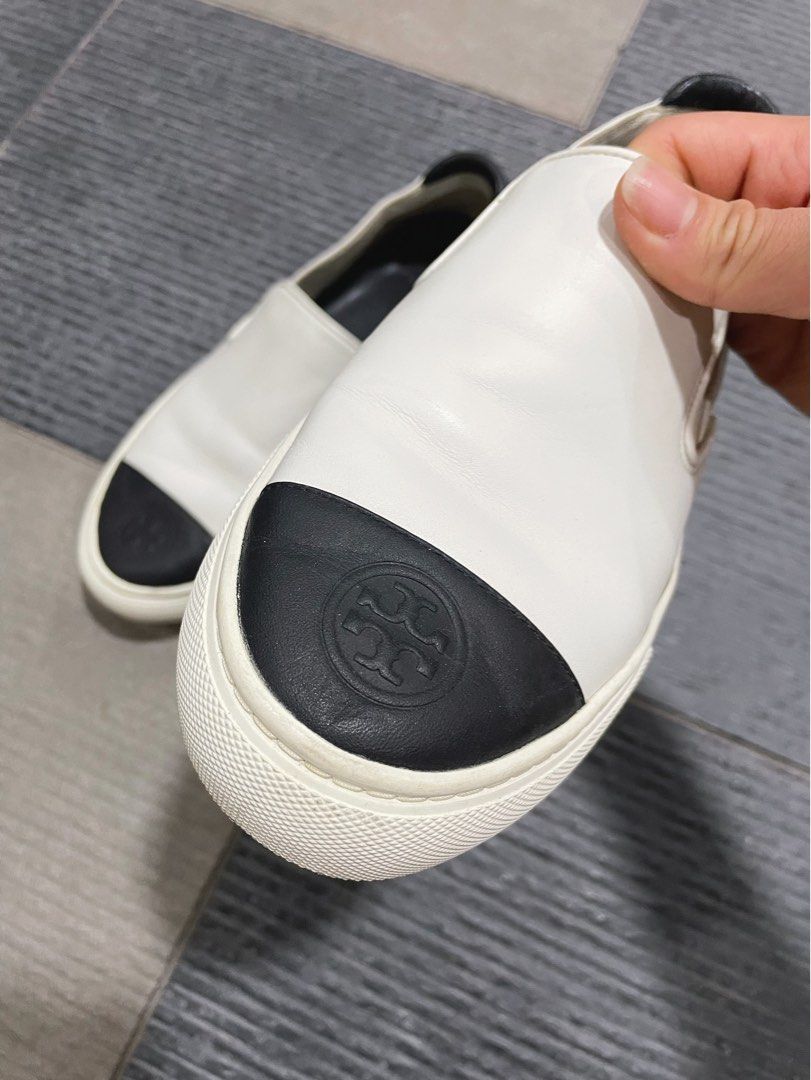 AUTHENTIC TORY BURCH CALF LEATHER Color Block Slip on Sneaker
