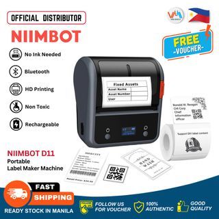 B3S Niimbot Label Printer with 1Roll Label paper 20mm to 75mm Inkless portable printer Widely used for Supermarket Label Jewelry Tag Food Organizer Clothing tag Office Home Organizer Small Business Bluetooth portable printer with Font Borders Design - VMI