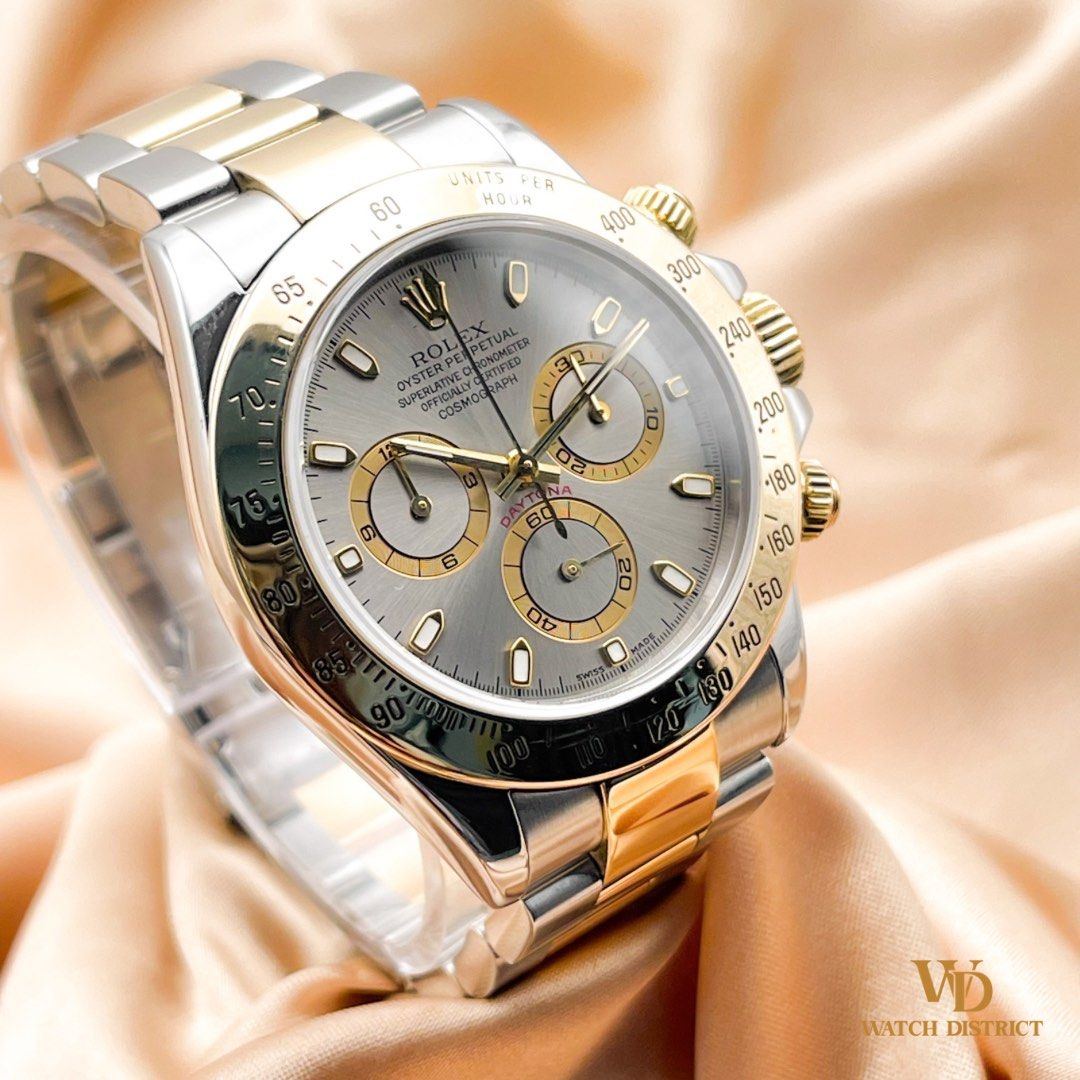 BEST PRICE Rolex Daytona Half Gold Slate Grey 116523 Y Series