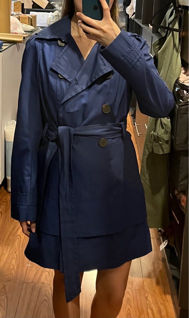 Black rivet trench coat discount
