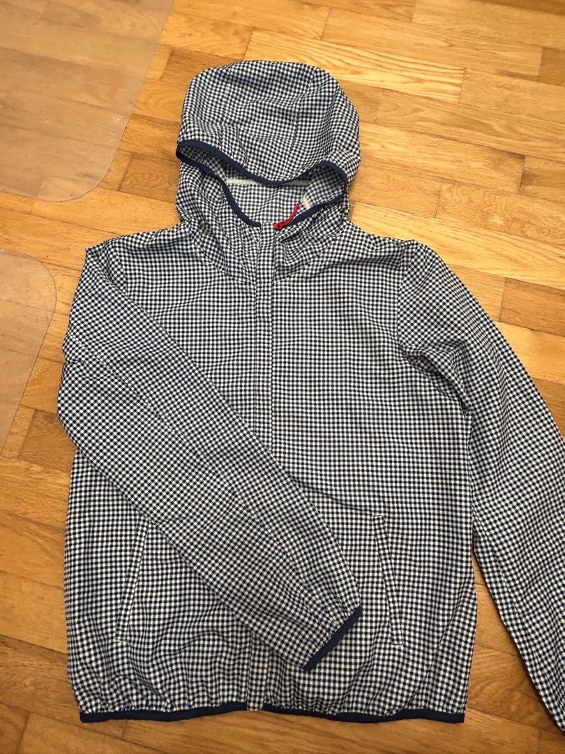 blue checkered windbreaker