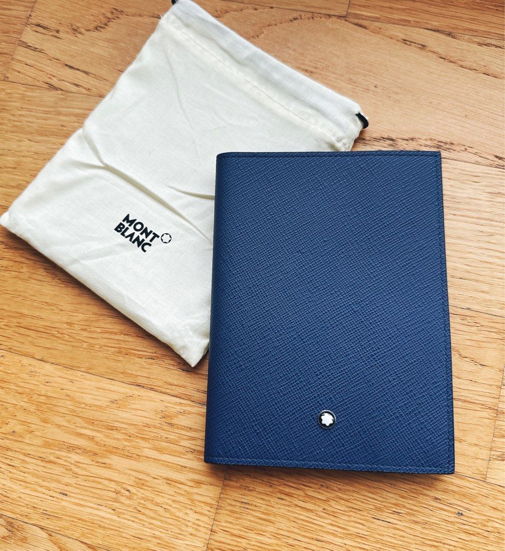 Brand new Montblanc Sartorial passport holder in Ink Blue saffiano