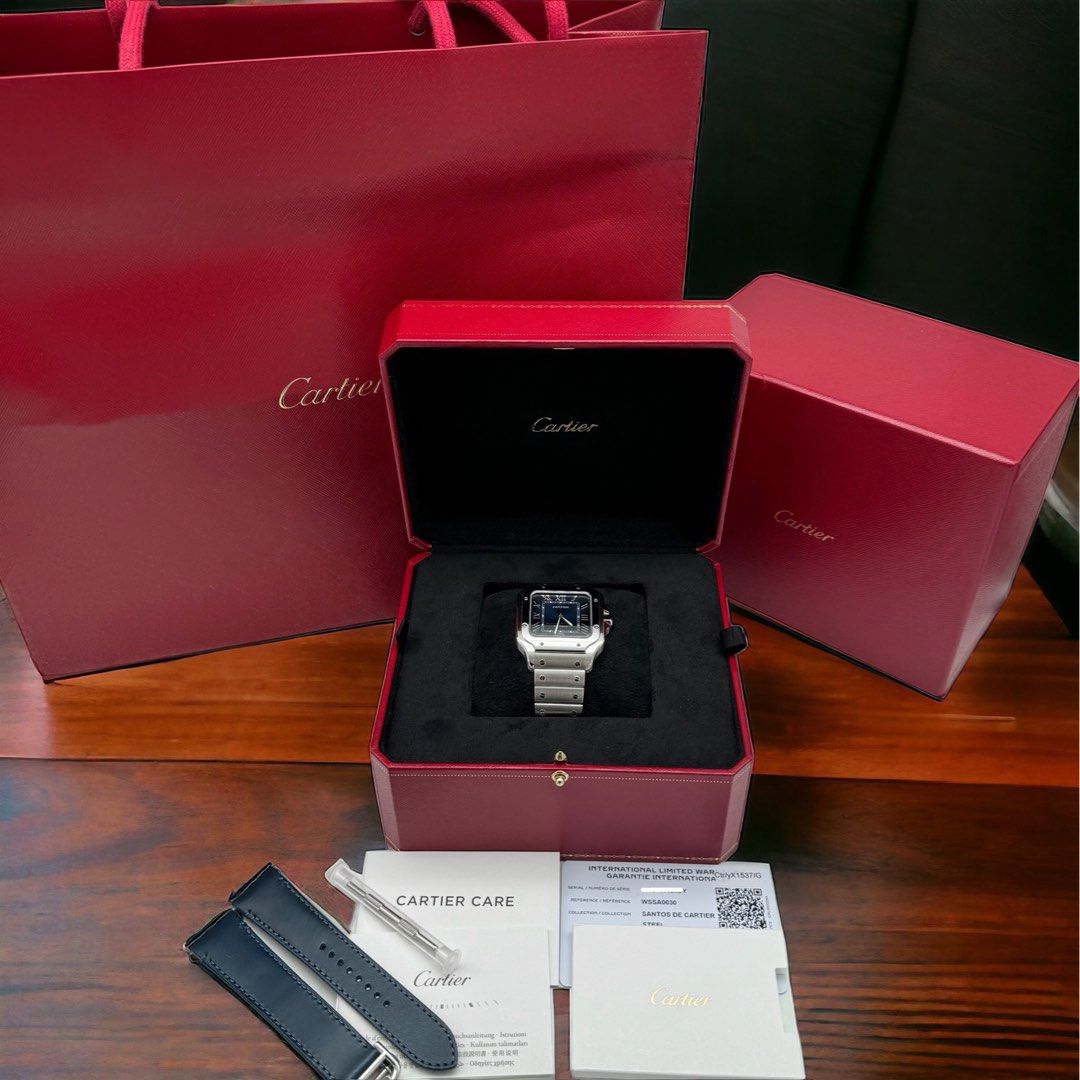 BRANDNEW 2023 Cartier De Santos Large Blue Dial Luxury Watches