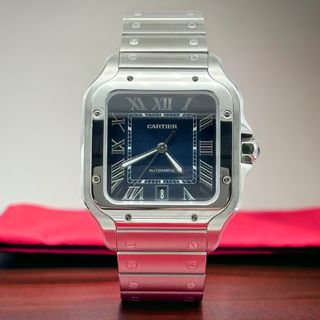 Cartier santos de discount cartier xl blue dial