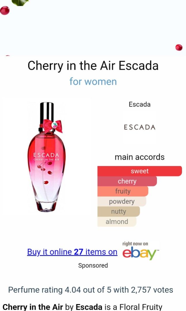 Cherry In The Air by ESCADA Original Tester Eropa (NEW FULL BOX) - Main Image