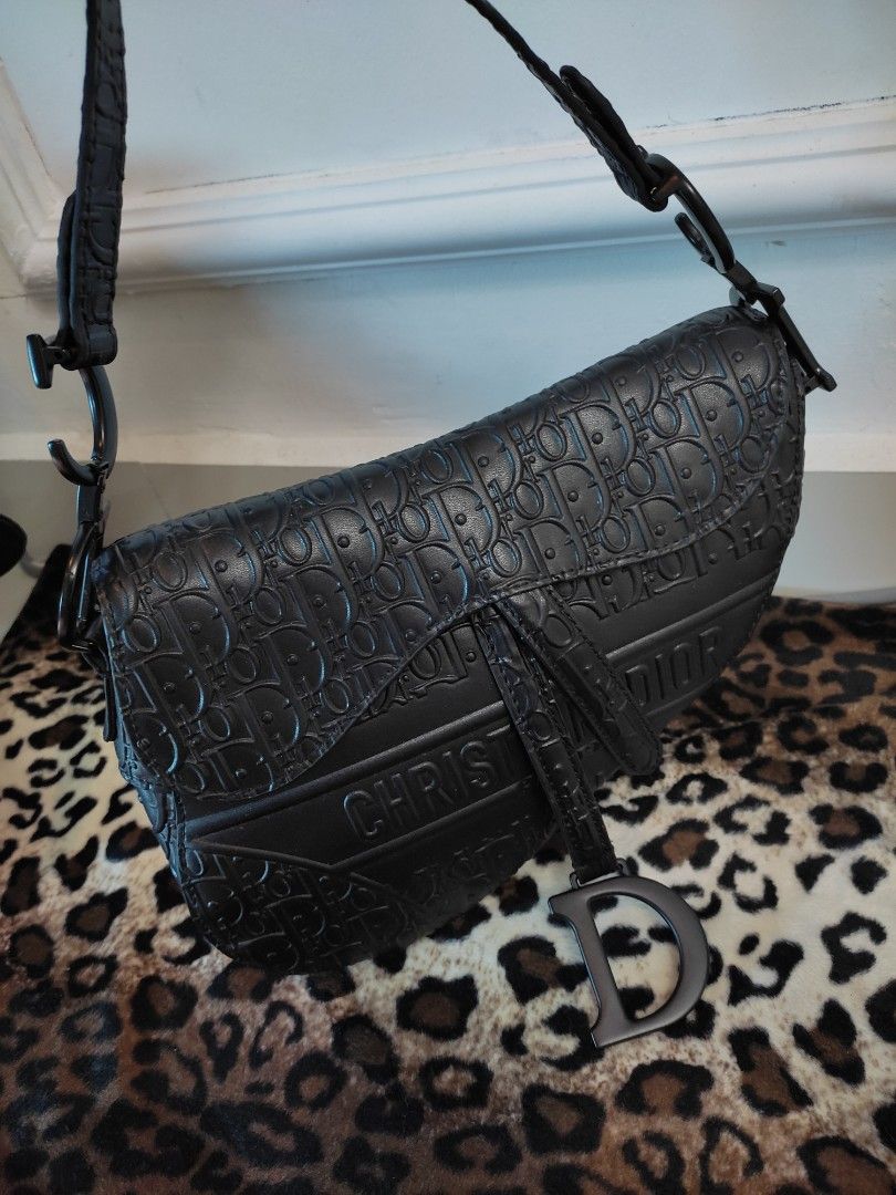 Saddle bag black best sale dior oblique embossed calfskin