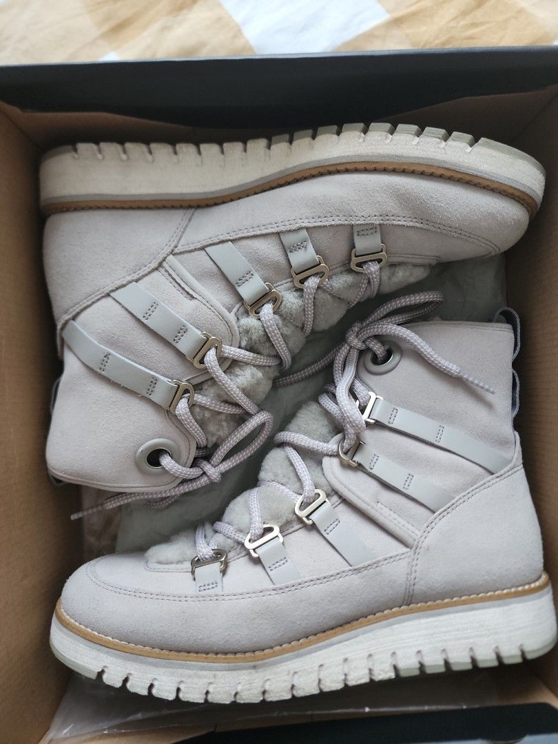 COLE HAAN SUEDE SHEARLING WINTER BOOT