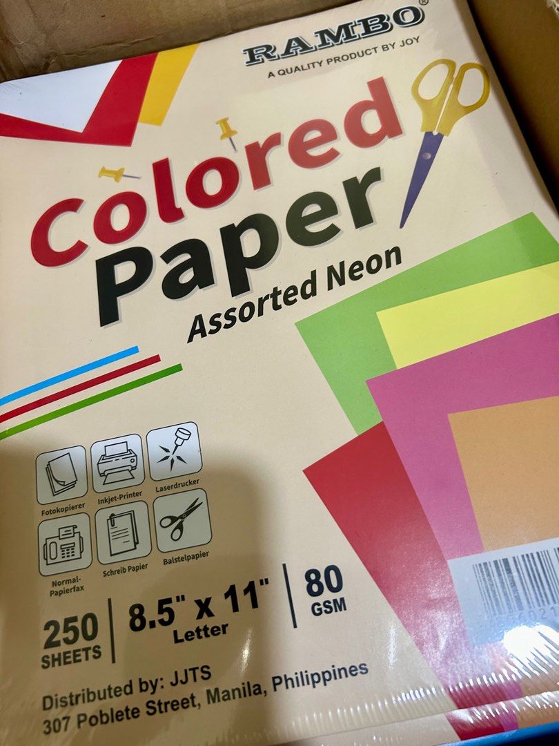 Colored Paper (per ream) (250pcs) (Category: Craft Supplies & Tools) located in Manila. Submitted by cozzyessentialshopph (Listing ID 1281938060, Image 2). Description: Available here at CO-zzyessential Shop PH (online) 📍 Loc: Ipil Bambang Manila 📍 MOP: GCash, PayMaya, BDO, PNB, BPI 📍 MOD: all SF and booking courier service are c/o by the buyer Option: pick up at the location mentioned 👆 🌟 Sameday courier service pickup and delivery availabl