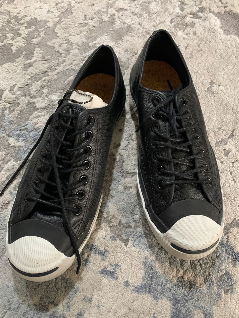 Converse jack purcell leather black store