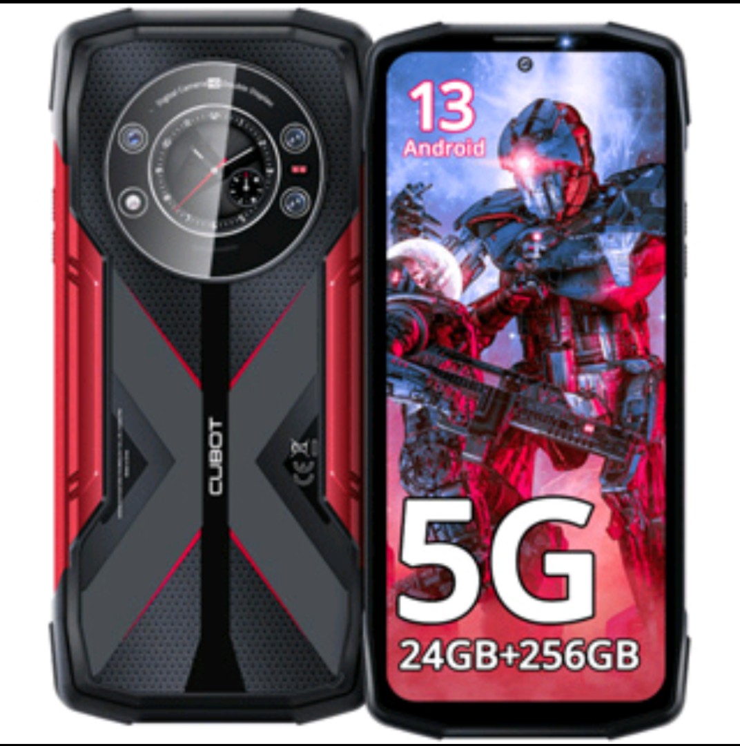 Cubot KingKong Star 5G Black-Red 256GB 12GB RAM Gsm Unlocked Phone Mediatek  MT6833 Dimensity 700 100MP DISPLAY 6.78 inches, Processor Mediatek MT6833  Dimensity 700 FRONT CAMERA 32MP REAR CAMERA 100MP+24MP+5MP RAM 12GB