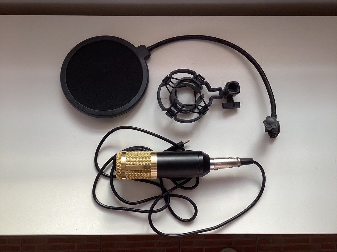 Defective BM800 Condenser Microphone with Pop Filter and Mic Holder (Category: Microphones) located in Manila. Submitted by vanicchi (Listing ID 1281884213, Image 1). Description: Inclusions: - BM800 (Defective) - Pop Filter (barely used) - Mic Holder.