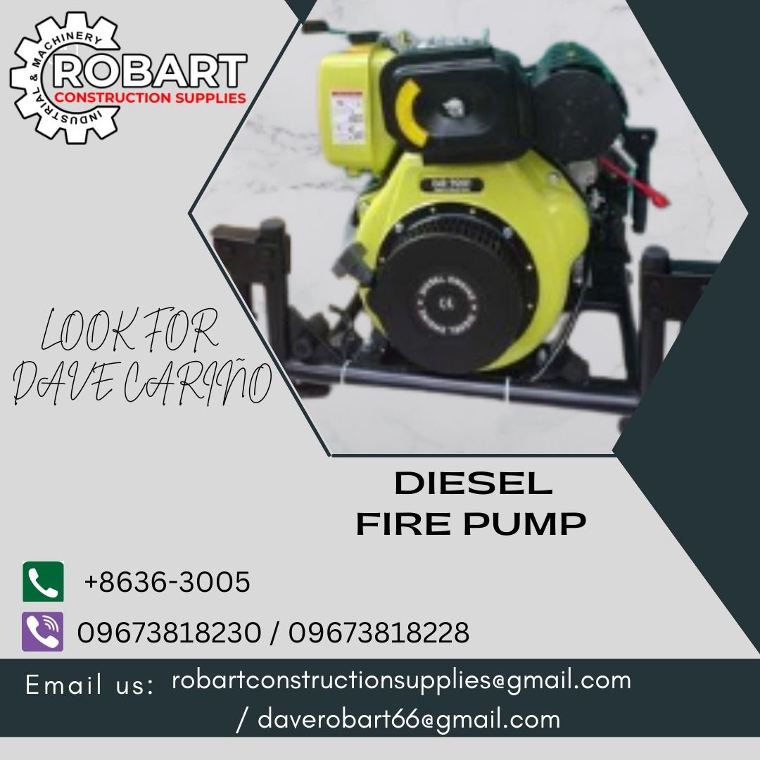 DIESEL FIRE PUMP (Category: Construction Tools & Equipment) located in Caloocan City. Submitted by gabo. (Listing ID 1281863295, Image 1). Description: SALE❗ ❗ ❗ SALE❗ ❗ ❗ SALE❗ ❗ ❗ Diesel fire pump brand: Marpro LOOK FOR: Dave T. Cariño 0 9 6 7 3 8 1 8 2 2 8 / 0 9 6 7 3 8 1 8 2 3 0 7 7 4 6-6 1 4 8 / 7 0 0 2- 2 8 7 2 / 8 6 3 6-3 0 0 5 𝑹𝑶𝑩𝑨𝑹𝑻 𝑪𝑶𝑵𝑺𝑻𝑹𝑼𝑪𝑻𝑰𝑶𝑵 𝑺𝑼𝑷𝑷𝑳𝑰𝑬𝑺 📍 S&L BUILDING, 1ST & 2ND FLOOR, 1405 YUSECO ST, STA CRUZ