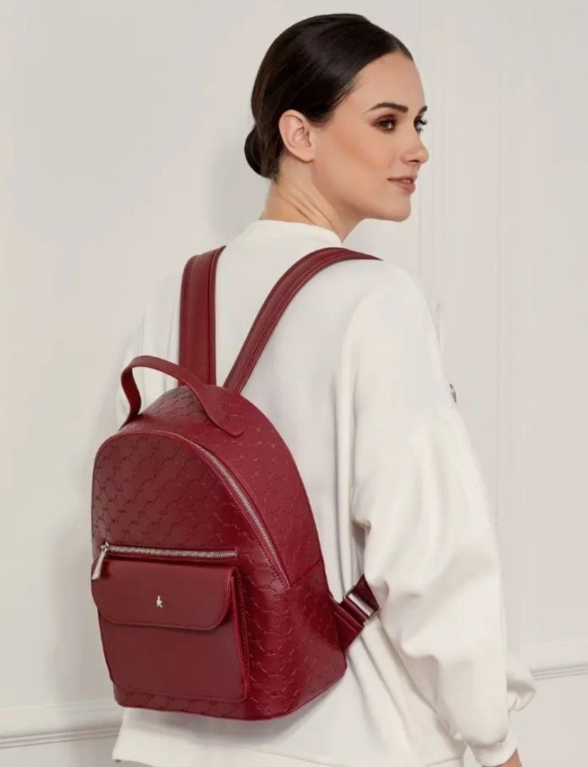 dUck Monogram Bagpack Red Women s Fashion Bags Wallets