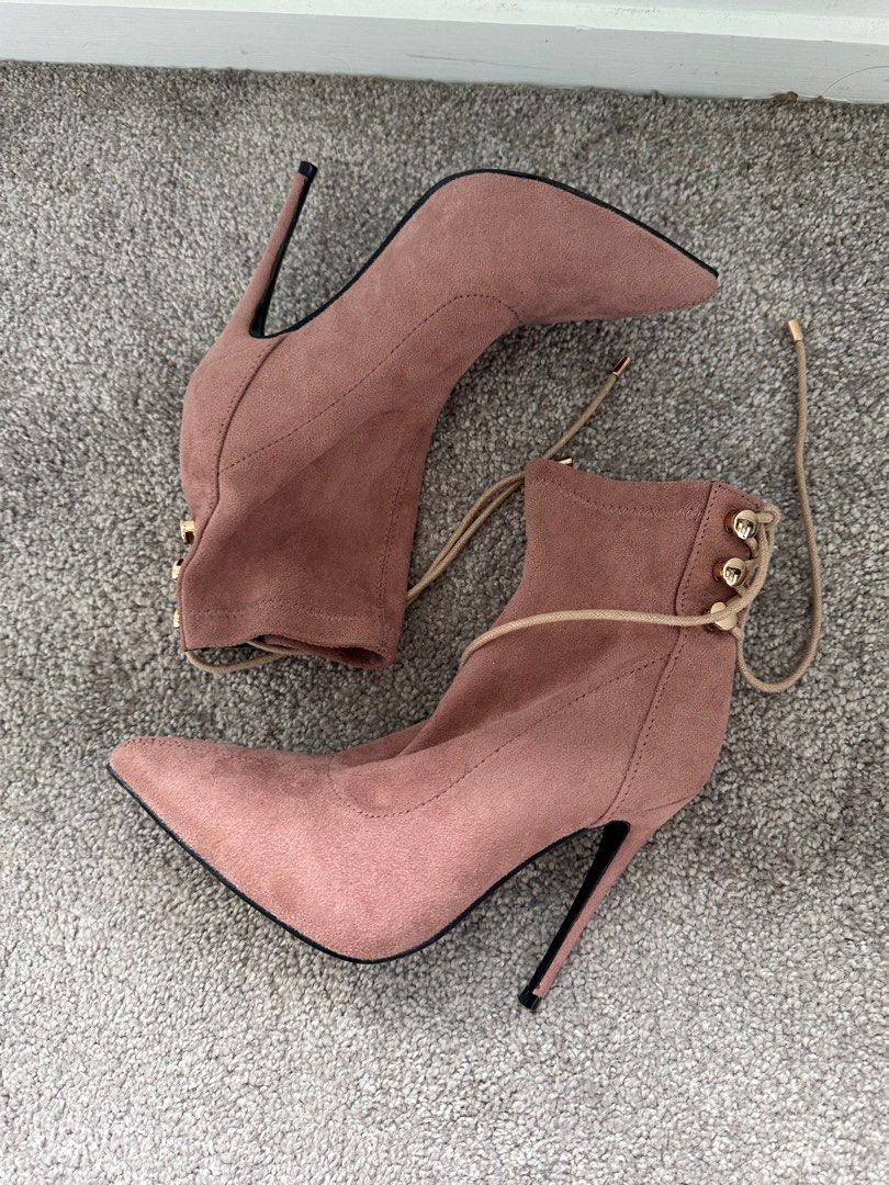 Dusty pink ankle clearance boots