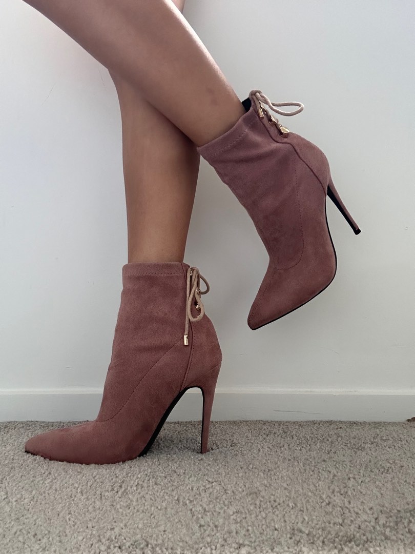 Dusty pink on sale ankle boots