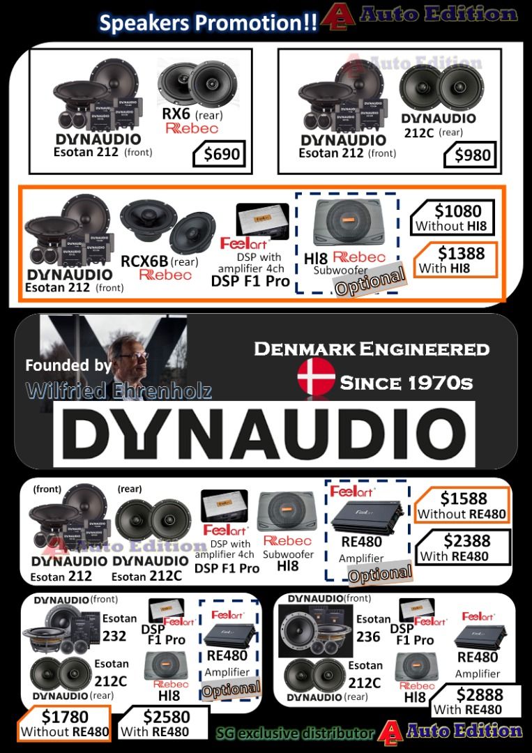 Dynaudio Rebec Car Audio package Speakers DSP with amplifier Subwoofer Toyota Altis Camry Harrier Estima Previa Alphard Vellfire Nissan