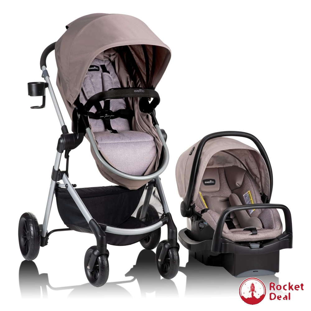 Evenflo Pivot Modular Travel System Sandstone 38 pounds Lightweight Baby Stroller Sandstone Black Babies Kids Going Out Strollers on Carousell