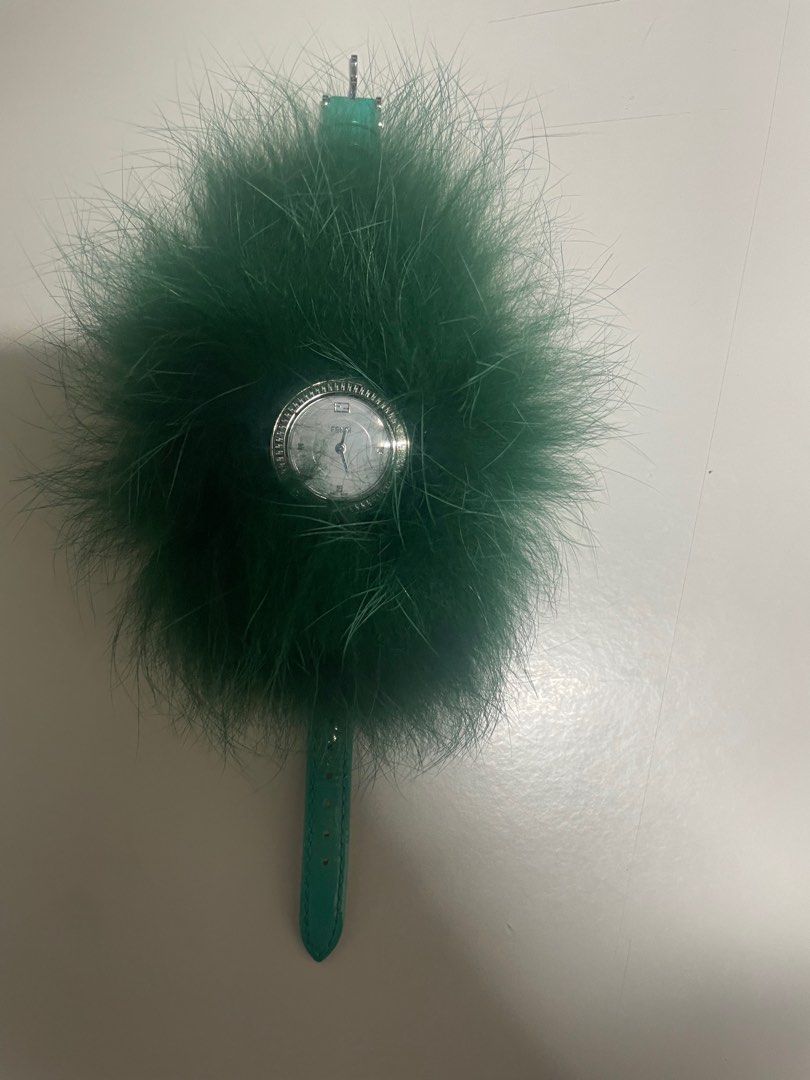 Fendi Green fur watch