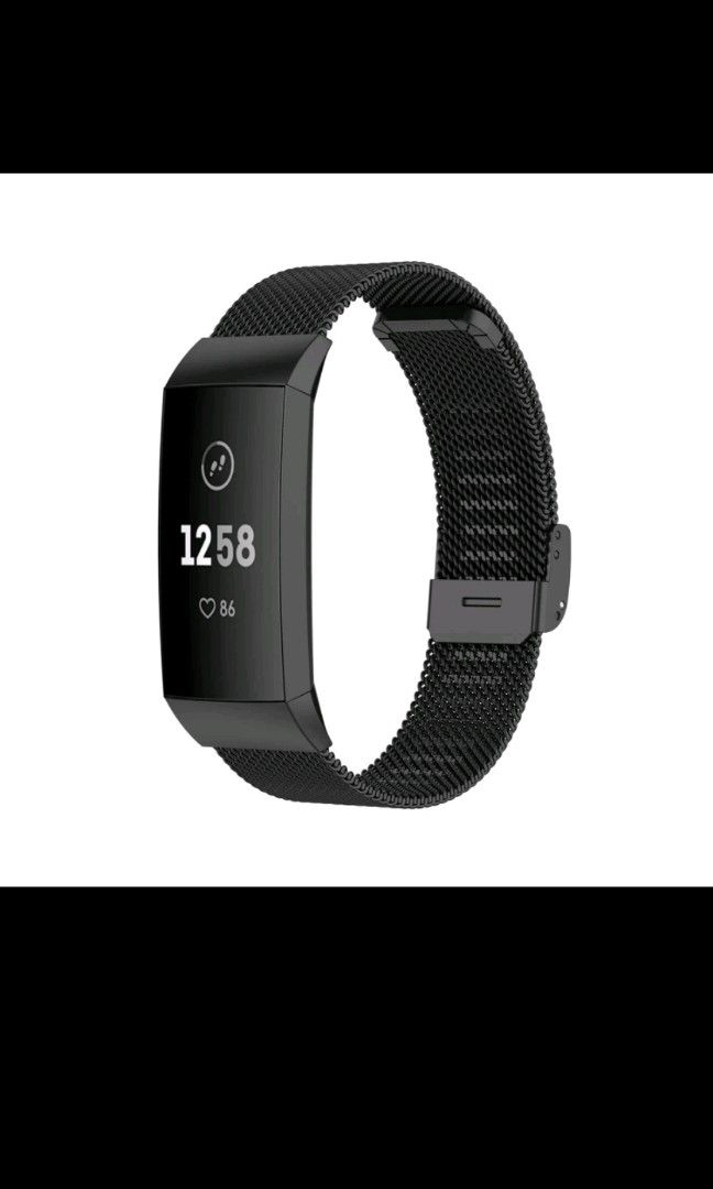 For Fitbit Charge 4 metal band strap black