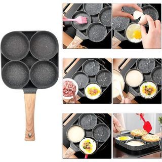 Four-Cup Egg Pan Frying Egg Cooker Burger Pan for Breakfast Non-Stick Frying Pan