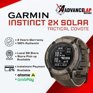 Garmin Instinct 2X Solar, Tactical Edition, Coyote Tan, GPS smartwatch