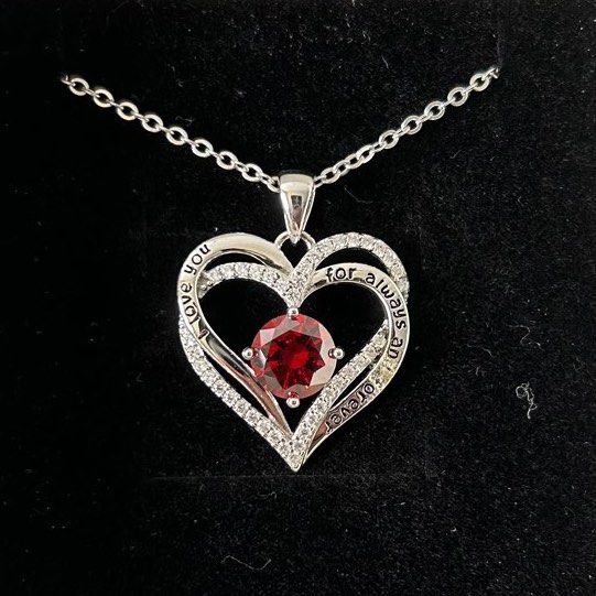 Gemstone cheap heart necklace
