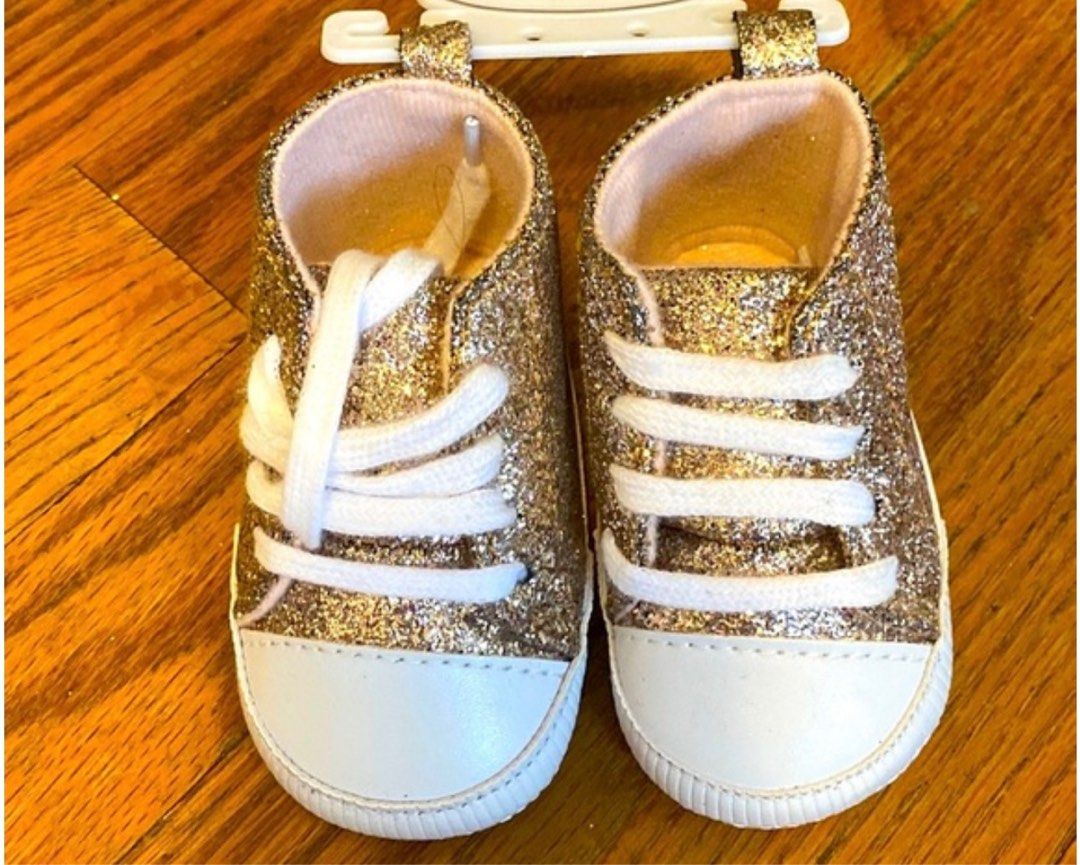 Gold glitter infant shoes outlet