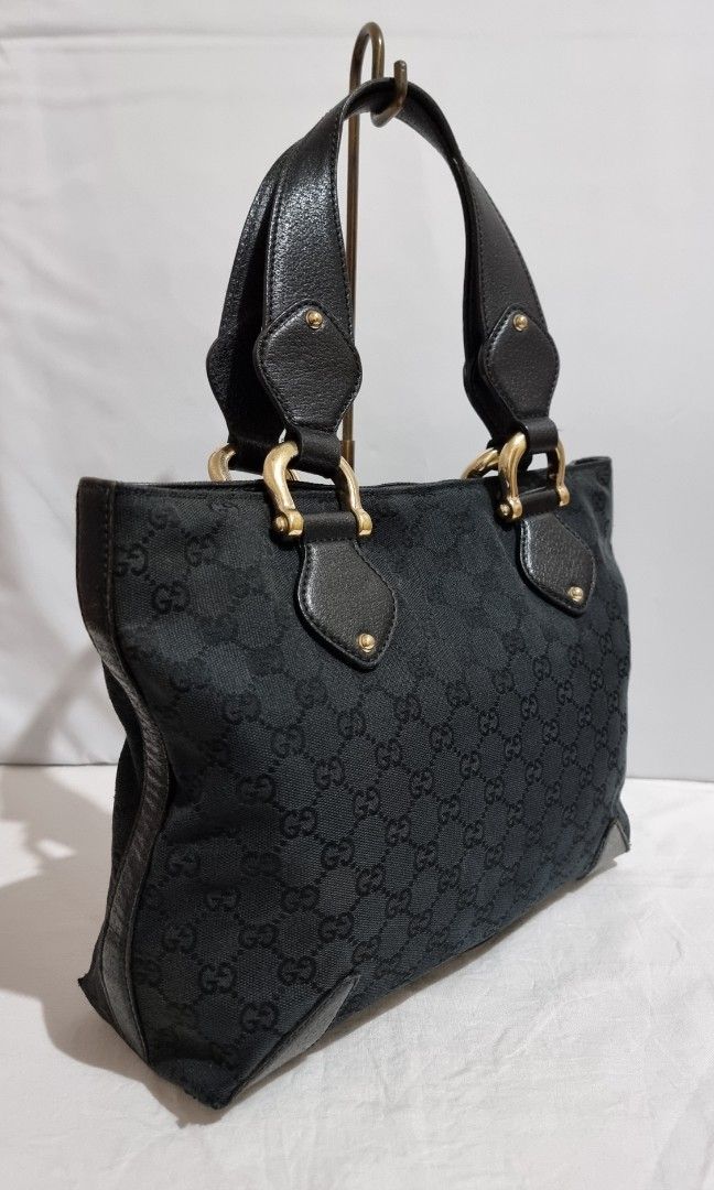 Gucci canvas tote black shop