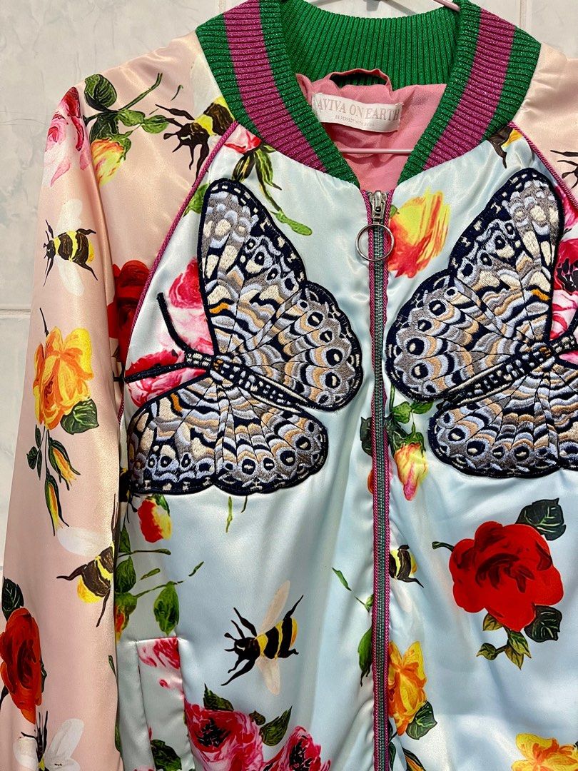 Gucci inspired 2025 bomber jacket