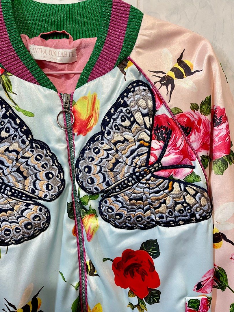 Gucci inspired bomber jacket top