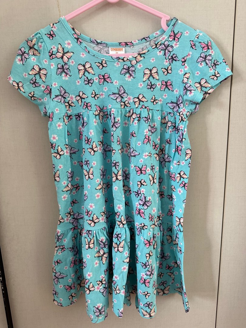 Gymboree Blue Butterfly Floral Cotton Dress Babies Kids Babies