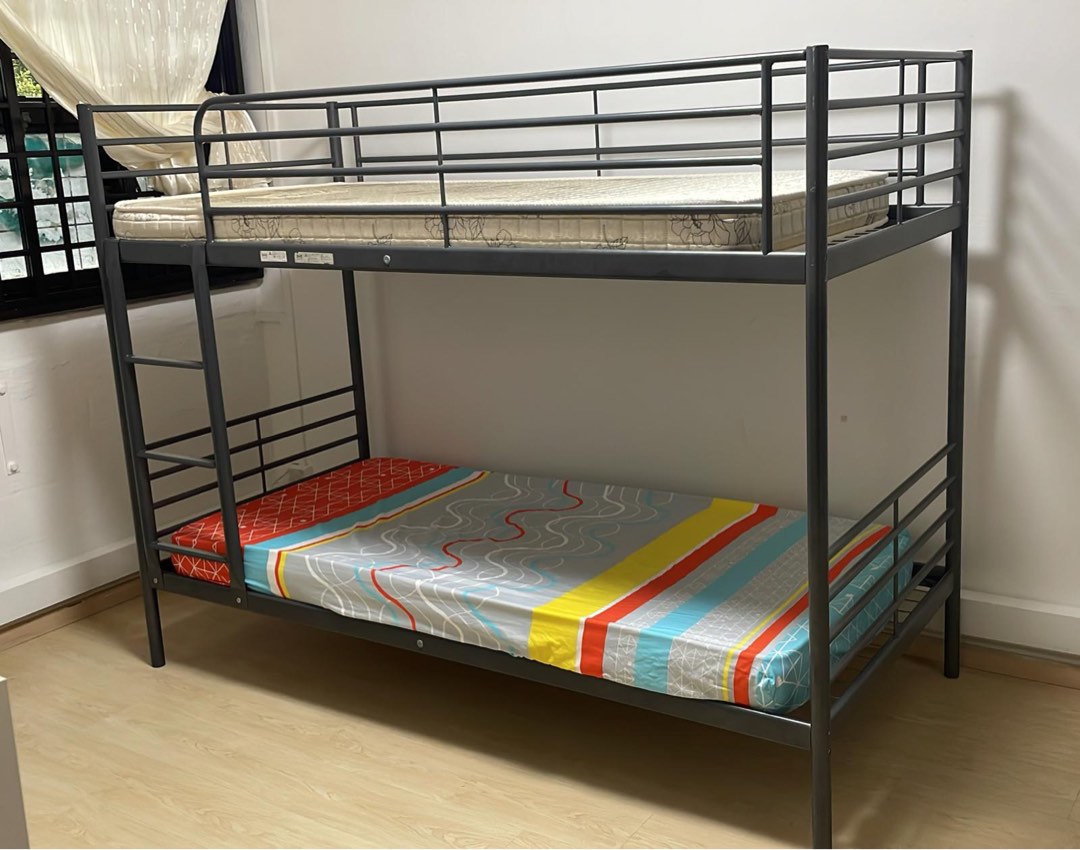 Ikea Bunk Bed with mattress, Furniture & Home Living, Furniture, Bed