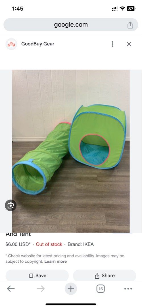 Ikea tunnel tent store