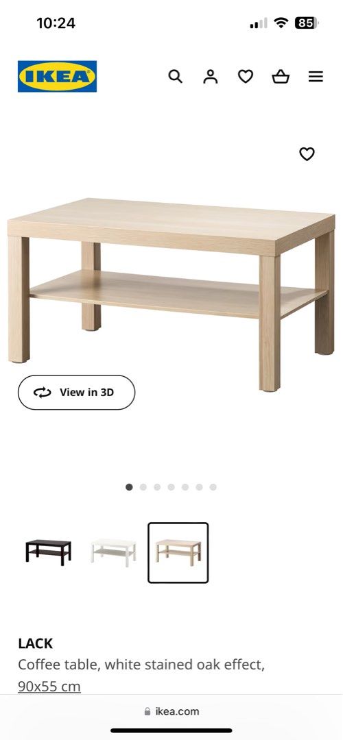 LACK Coffee table, white stained oak effect, 118x78 cm - IKEA
