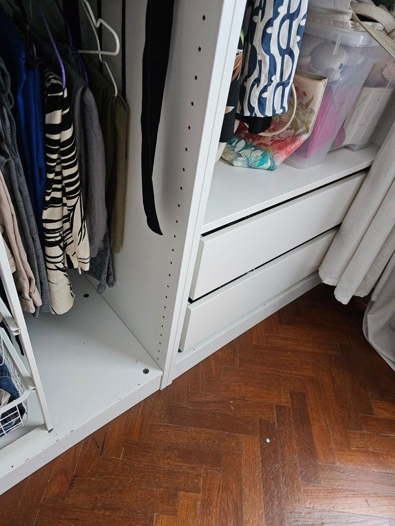 4m length IKEA wardrobe PAX clothes rack rod drawers (Moving-out Sale ...