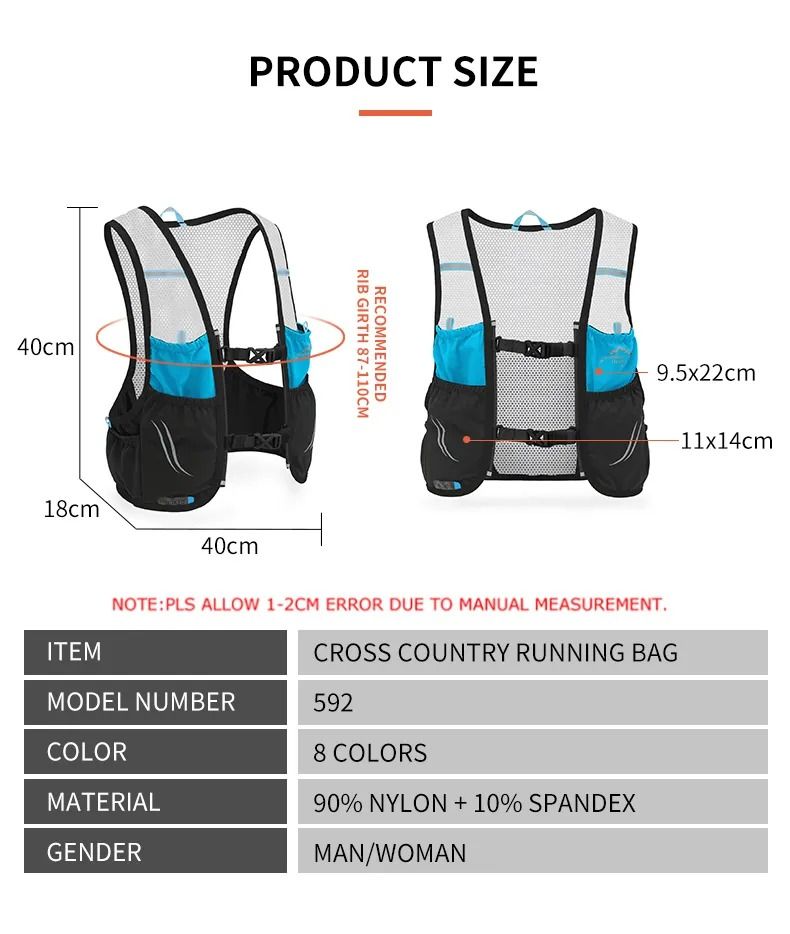 AONIJIE C932S Trail Running Vest Backpacks Sports Water Hydration Pack for  Marathon Race Cycling Hiking Cross