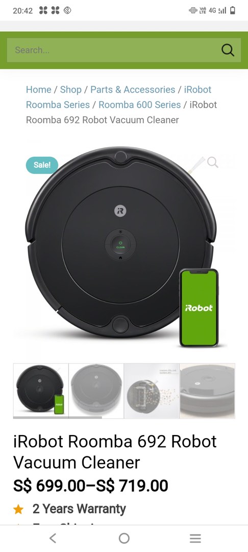 iRobot Roomba 692 Vacuum Cleaning Robot : : Home