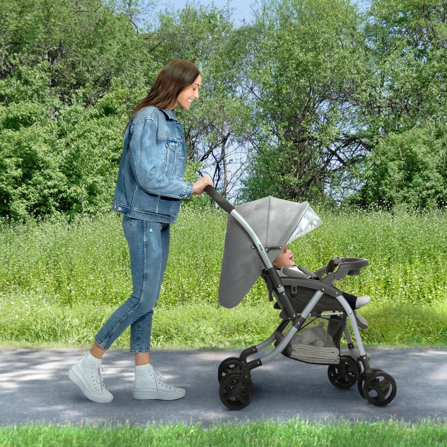 Jeep Unlimited Reversible Handle Stroller Grey Tweed Babies